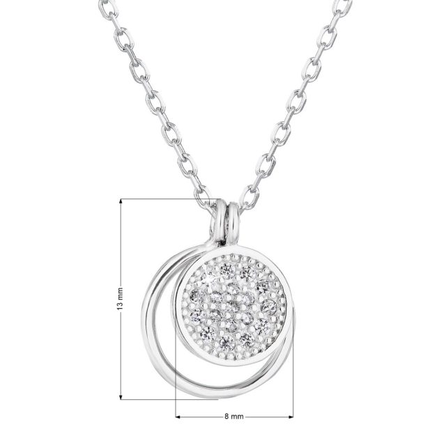 Stříbrný náhrdelník se zirkonem bílý kulatý 12011.1