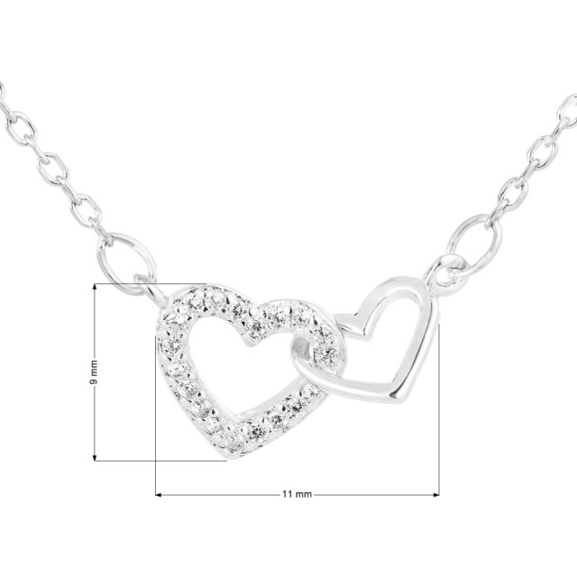 Stříbrný náhrdelník se zirkonem bílé srdce 12018.1