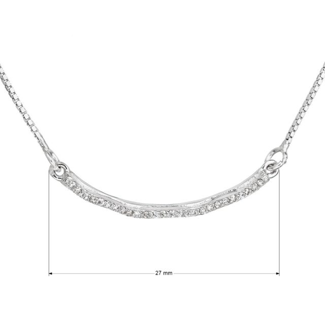 Stříbrný náhrdelník se zirkonem v bílé barvě 12023.1