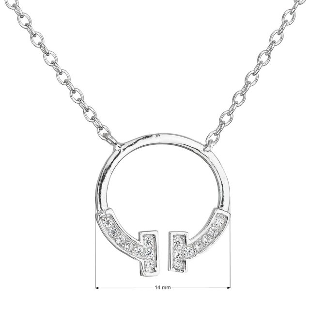Stříbrný náhrdelník se zirkonem v bílé barvě 12040.1