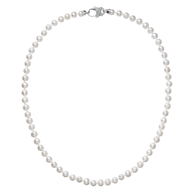 Perlový náhrdelník z pravých říčních perel bílý 22002.1
