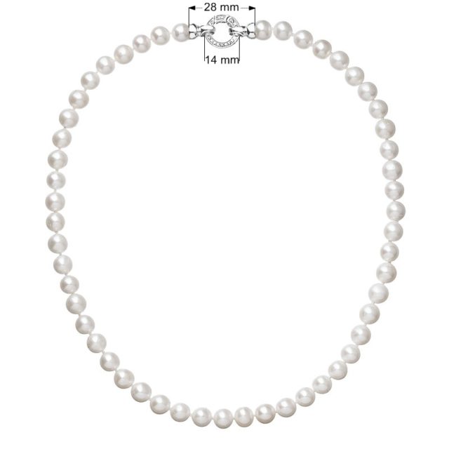 Perlový náhrdelník z pravých říčních perel bílý 22003.1