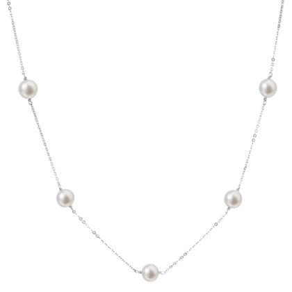 Perlový náhrdelník z pravých říčních perel bílý 22015.1