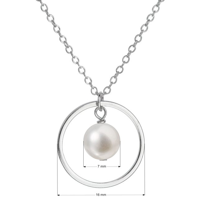 Perlový náhrdelník z pravých říčních perel bílý 22018.1