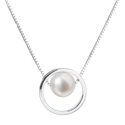 Perlový náhrdelník z pravých říčních perel bílý 22025.1