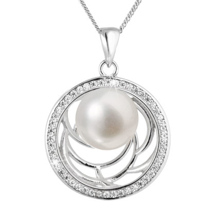 Perlový náhrdelník z pravých říčních perel bílý 22029.1