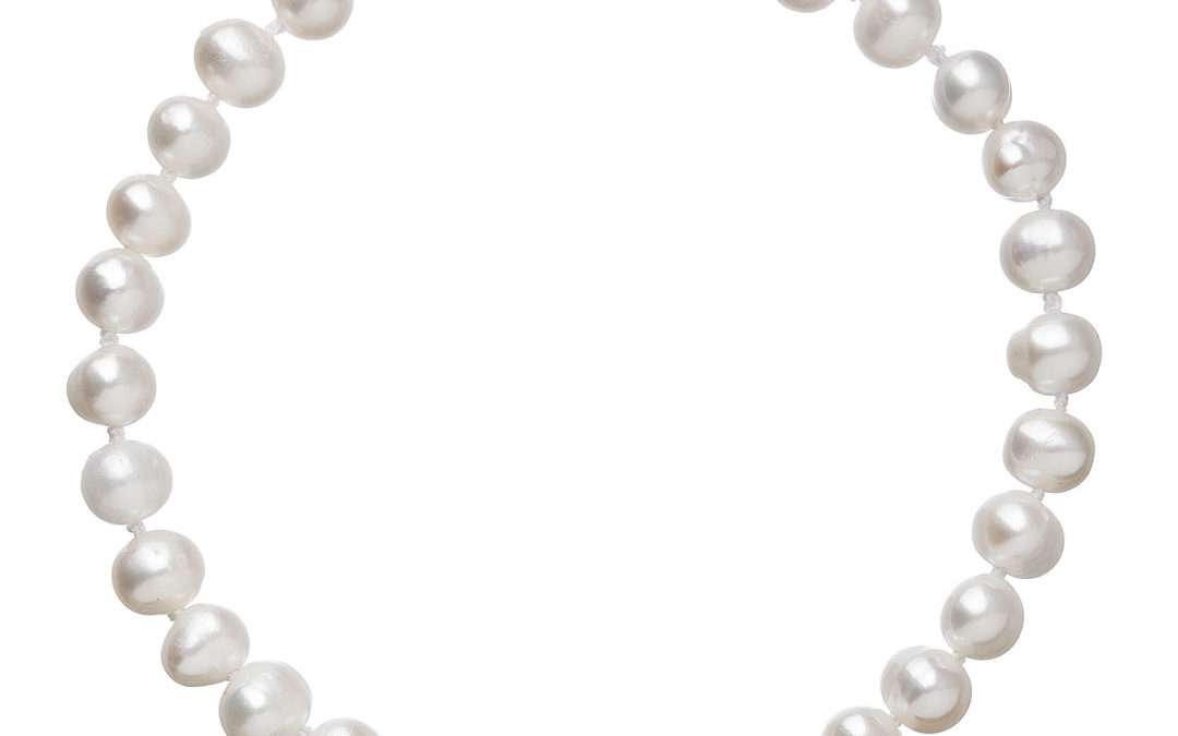 Perlový náramek z pravých říčních perel bílý 23002.1