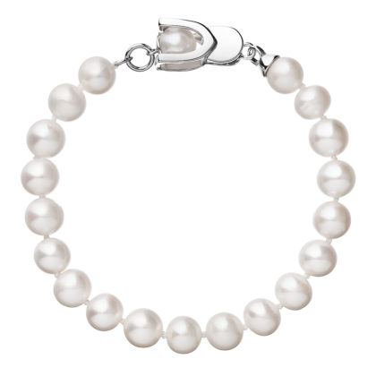 Perlový náramek z pravých říčních perel bílý 23007.1