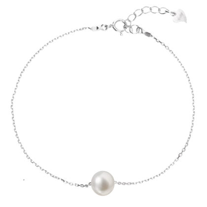 Perlový náramek z pravých říčních perel bílý 23009.1