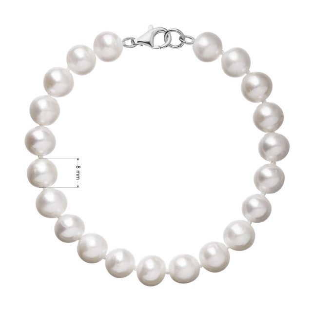 Perlový náramek z říčních perel se zapínáním z bílého 14 karátového zlata 823003.1/9260B bílý