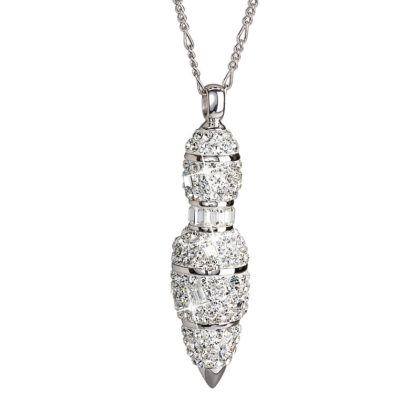 Stříbrný náhrdelník s krystaly bílý 32810.1