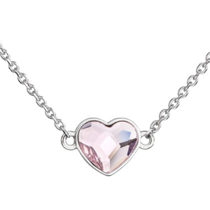 Stříbrný náhrdelník s krystalem Swarovski růžové srdce 32061.3 rosaline