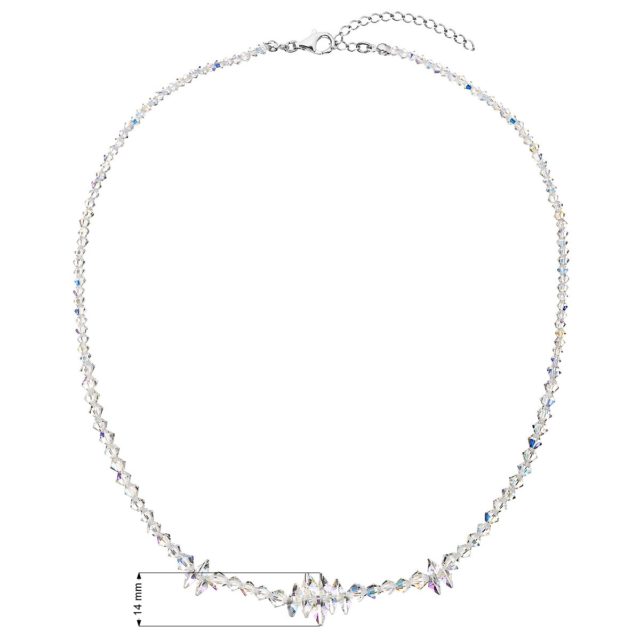 Stříbrný náhrdelník s krystaly Swarovski AB efekt hrozen 32064.2