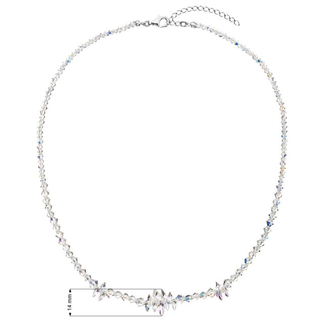 Stříbrný náhrdelník s krystaly Swarovski AB efekt hrozen 32064.2