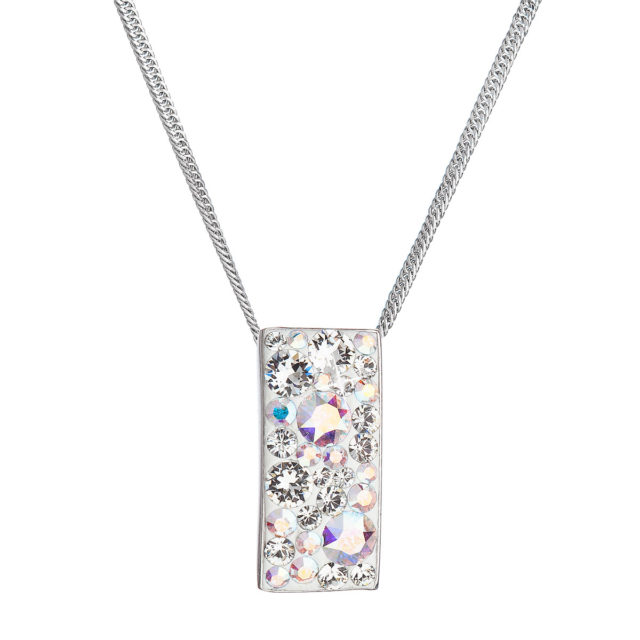 Stříbrný náhrdelník se Swarovski krystaly obdélník 32074.2 ab efekt