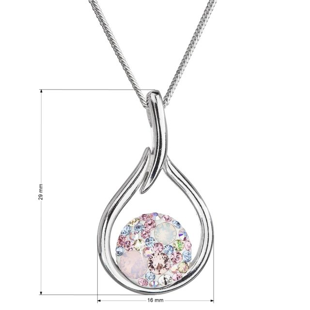 Stříbrný náhrdelník se Swarovski krystaly kapka 32075.3 magic rose
