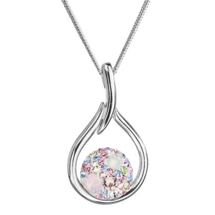 Stříbrný náhrdelník se Swarovski krystaly kapka 32075.3 magic rose
