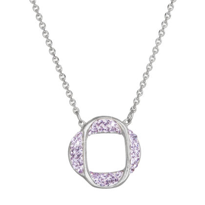 Stříbrný náhrdelník s krystaly Swarovski fialový 32016.3 violet