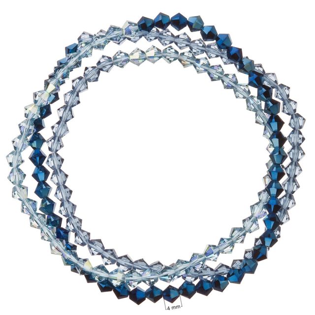 Náramek se Swarovski krystaly modrý 33081.5 metalic denim