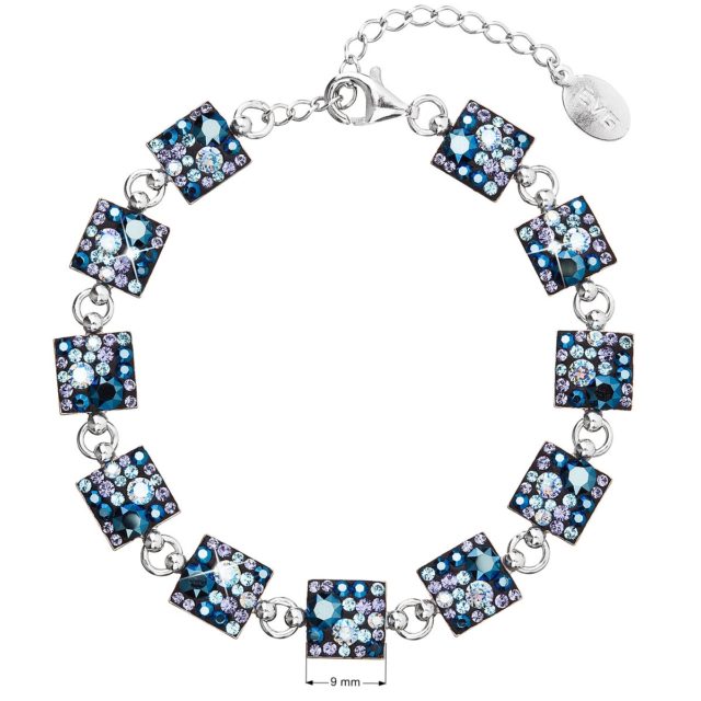 Stříbrný náramek se Swarovski krystaly modrý 33047.3 blue style