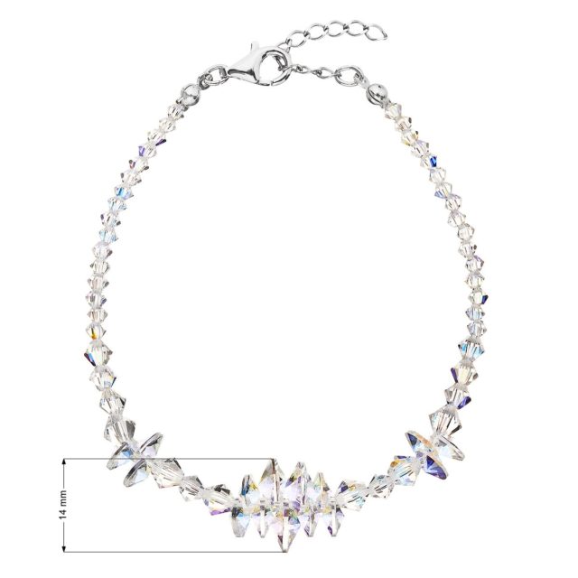 Stříbrný náramek se Swarovski krystaly AB efekt 33107.2