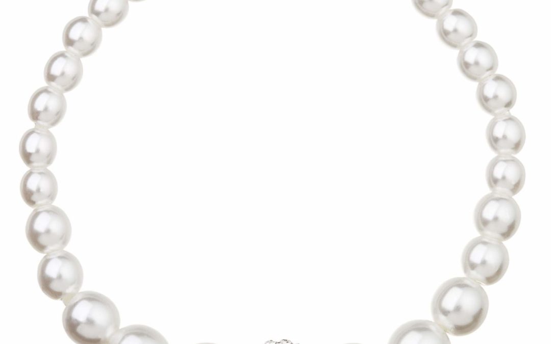 Perlový náramek bílý s Preciosa krystaly 33063.1