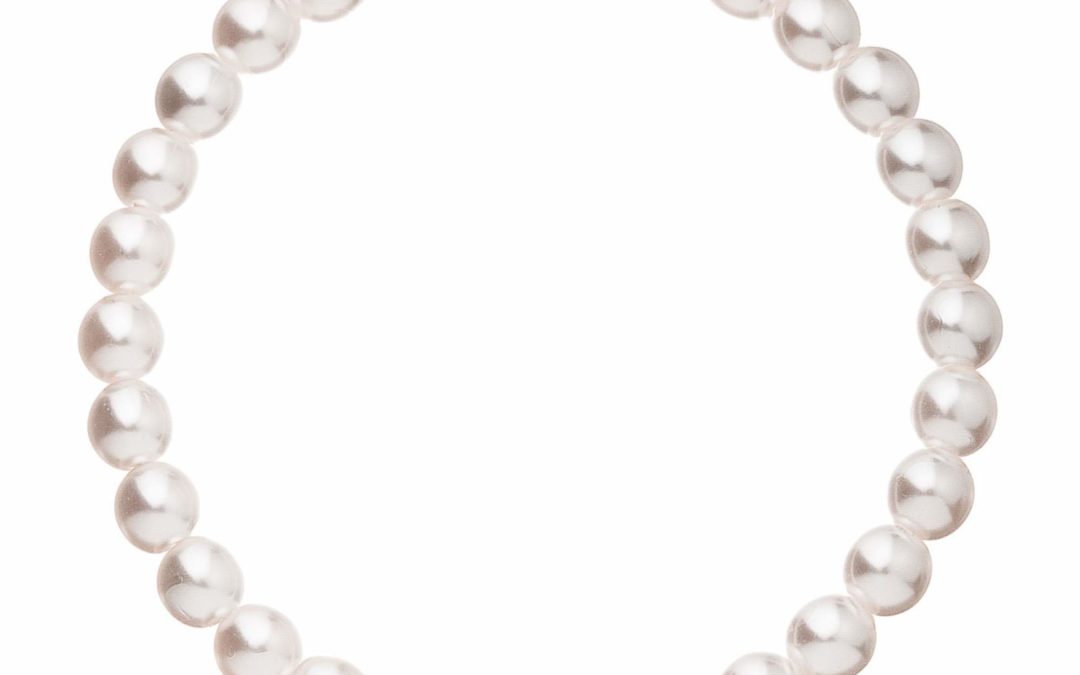 Perlový náramek bílý s Preciosa krystaly 33115.1
