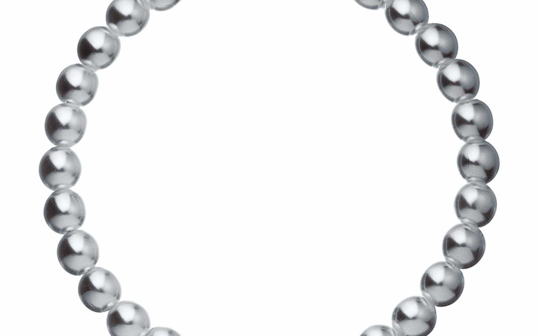 Perlový náramek šedý s Preciosa krystaly 33115.3