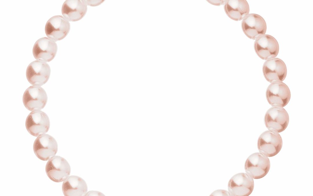 Perlový náramek růžový s Preciosa krystaly 33115.3