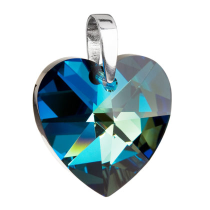 Stříbrný přívěsek s krystaly Swarovski modré srdce 34002.5