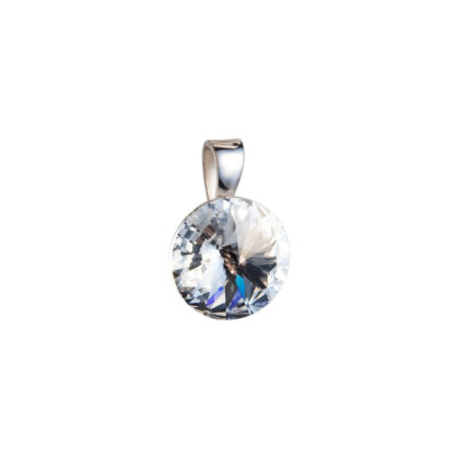 Stříbrný přívěsek s krystaly Swarovski bílý kulatý-rivoli 34112.1