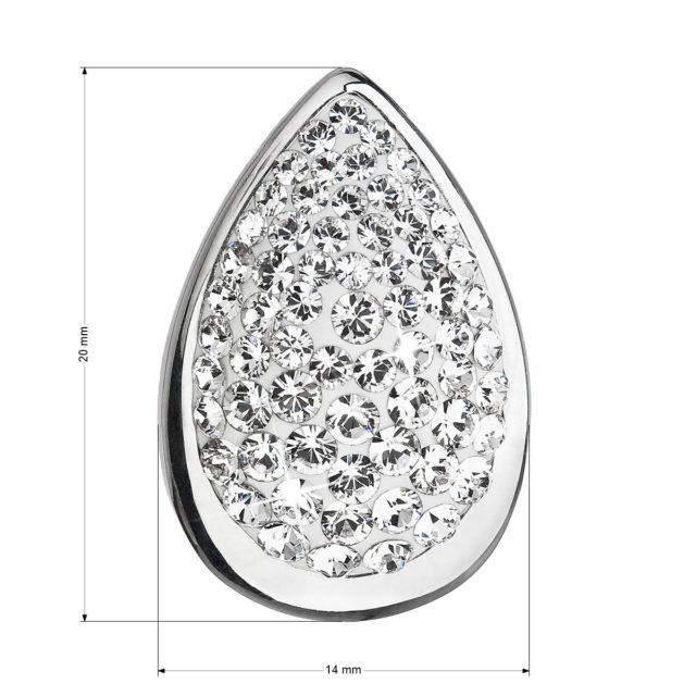 Stříbrný přívěsek s krystaly Swarovski bílá slza 34185.1
