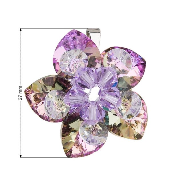 Stříbrný přívěsek s krystalem Swarovski fialová květina 34072.5