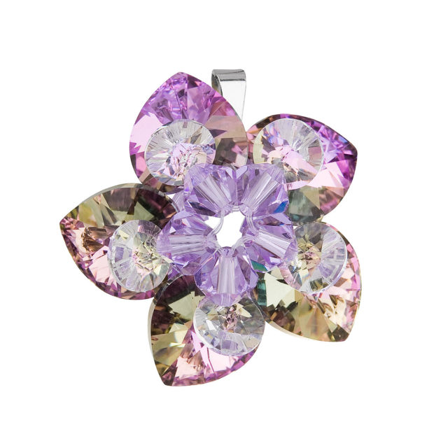 Stříbrný přívěsek s krystalem Swarovski fialová květina 34072.5