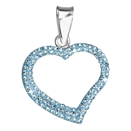 Stříbrný přívěsek s krystaly Swarovski modré srdce 34093.3