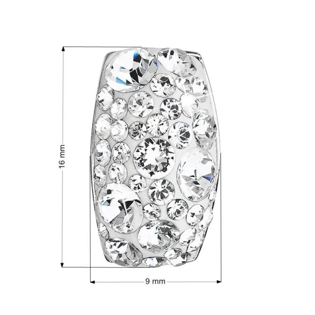 Stříbrný přívěsek s krystaly Swarovski bílý obdélník 34194.1