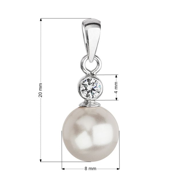 Stříbrný přívěsek s krystalem Swarovski a bílou kulatou perlou 34201.1