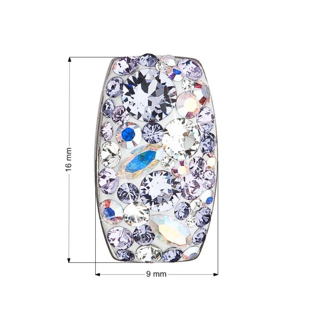 Stříbrný přívěsek s krystaly Swarovski fialový obdélník 34194.3