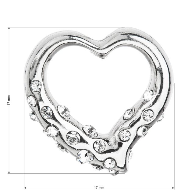 Stříbrný přívěsek s krystaly Swarovski bílé srdce 34213.1