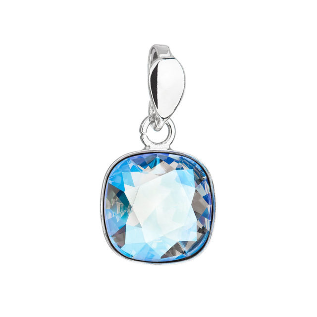 Stříbrný přívěsek s krystalem Swarovski modrý čtverec 34224.3 light sapphire shimmer