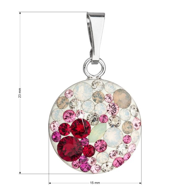 Stříbrný přívěsek s krystaly Swarovski mix barev 34225.3 sweet love