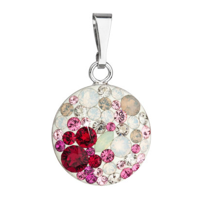 Stříbrný přívěsek s krystaly Swarovski mix barev 34225.3 sweet love