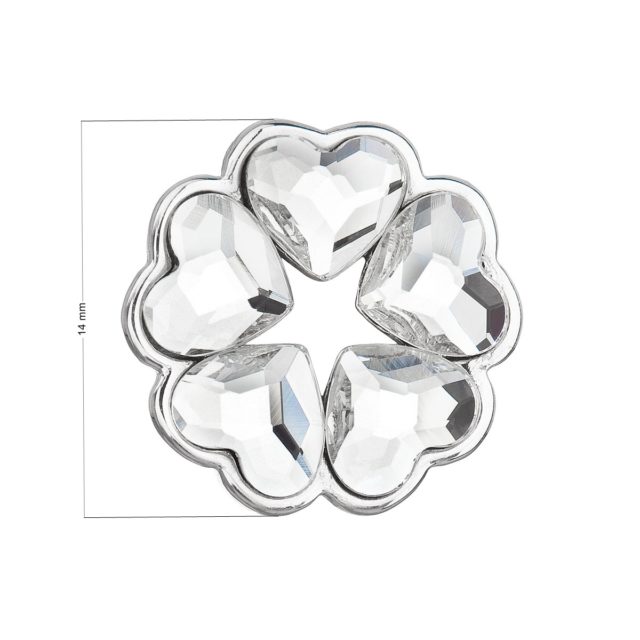Stříbrný přívěsek s krystaly Swarovski bílé srdce 34234.1