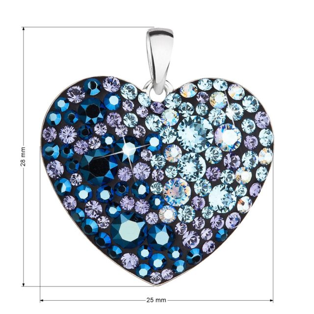 Stříbrný přívěsek s krystaly Swarovski modré srdce 34243.3 blue style