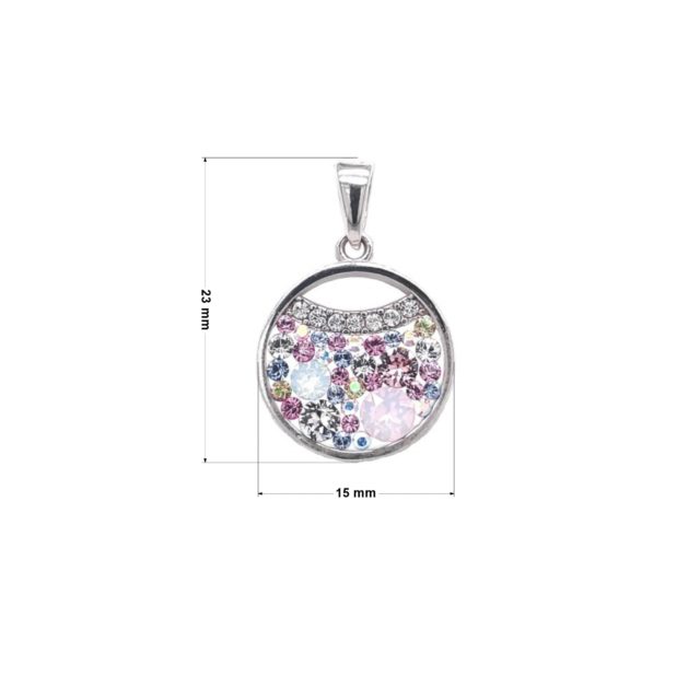 Stříbrný přívěšek s krystaly Swarovski růžový kruh 34257.3 magic rose