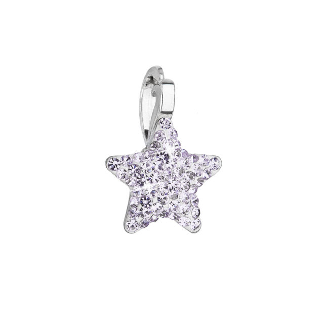 Stříbrný přívěsek s Preciosa krystaly fialová hvězdička 34259.3 violet