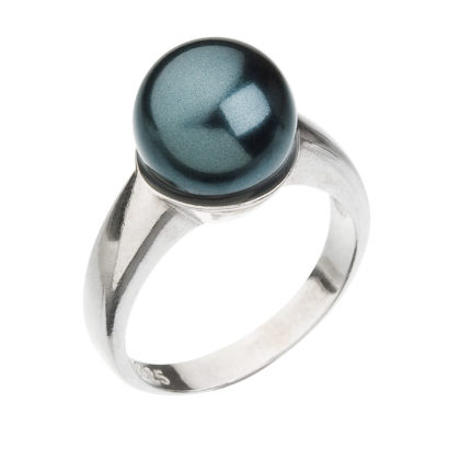 Stříbrný prsten s perlou zelený 35022.3 tahiti