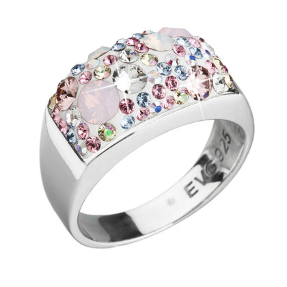 Stříbrný prsten s krystaly Swarovski růžový 35014.3 magic rose