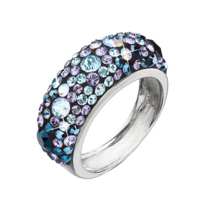 Stříbrný prsten s krystaly Swarovski modrý 35031.3 blue style