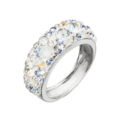 Stříbrný prsten s krystaly Swarovski modrý 35031.3 light sapphire